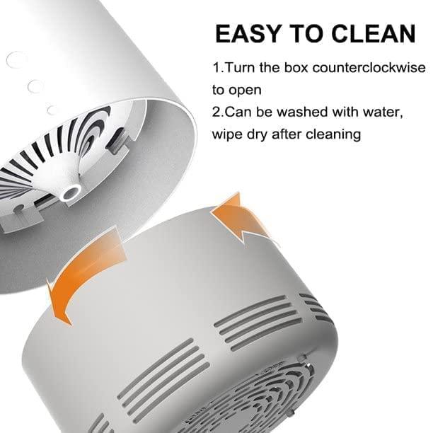 Instructions on how to clean a product with an open box showing cleaning details.