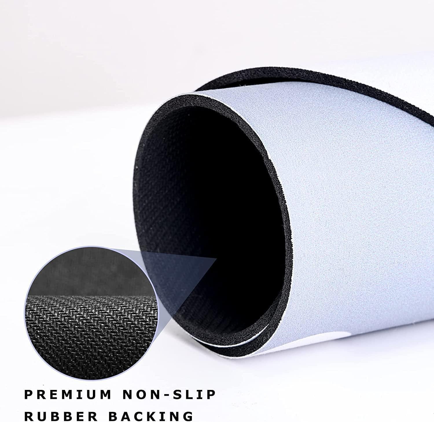 Roll of gray material with black textured backing on a white background
