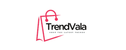 Logo of TrendVala with a shopping bag design on a white background